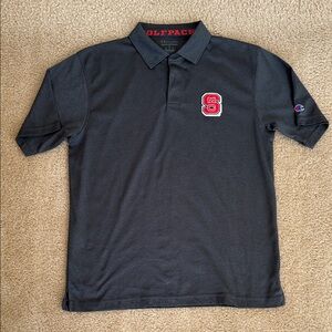 NC State Champion Gray Polo with NCS logo